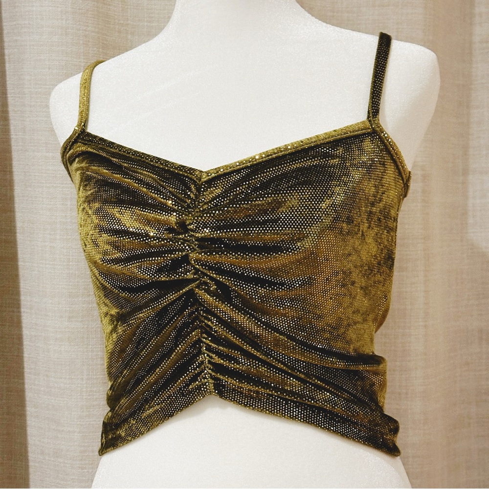 Velvet Sequin “Going Out Top” Crop Top size Small